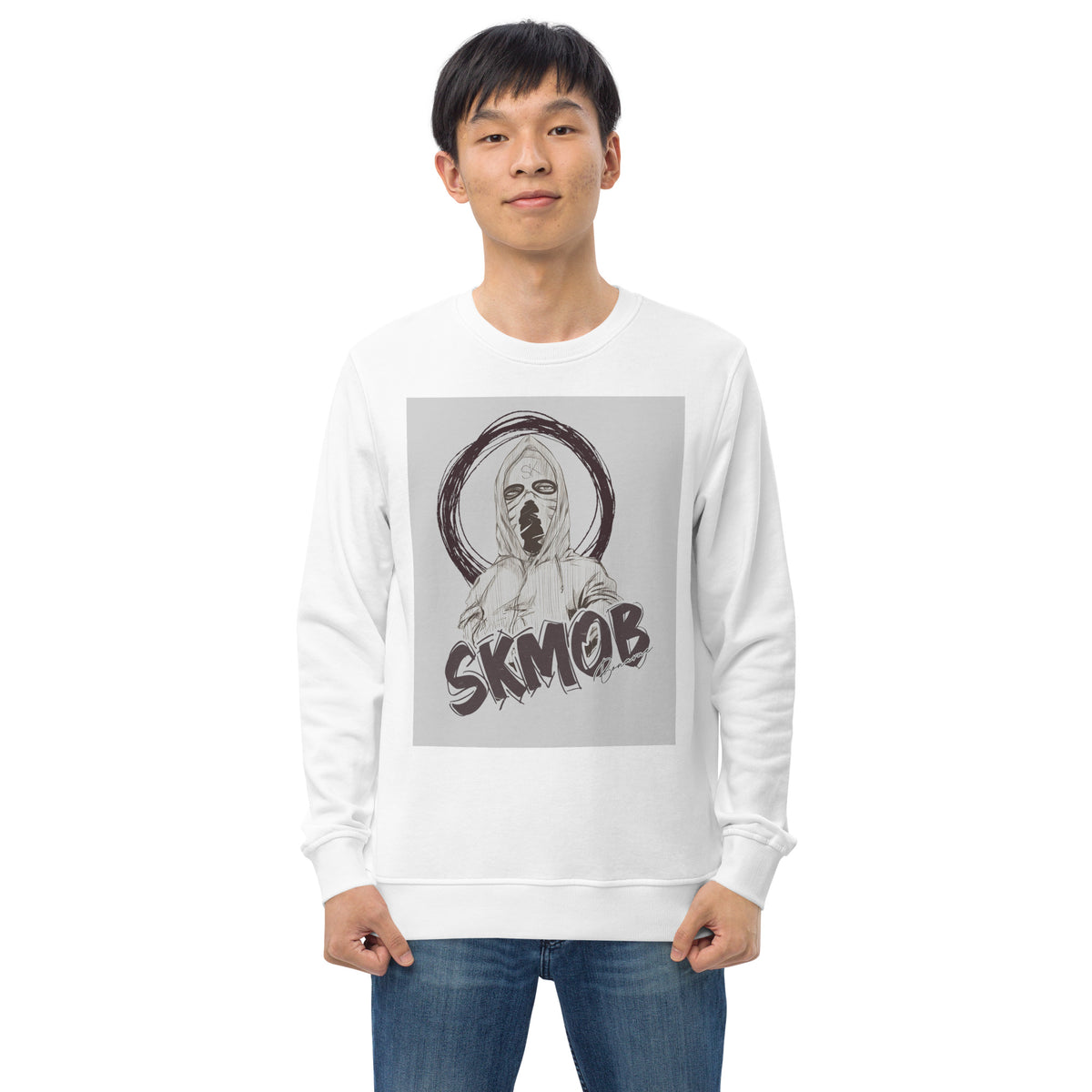 SKMOB White Organic Cotton Sweatshirt – BONARUE