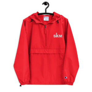 Open image in slideshow, SKM Red Embroidered Champion Packable Jacket
