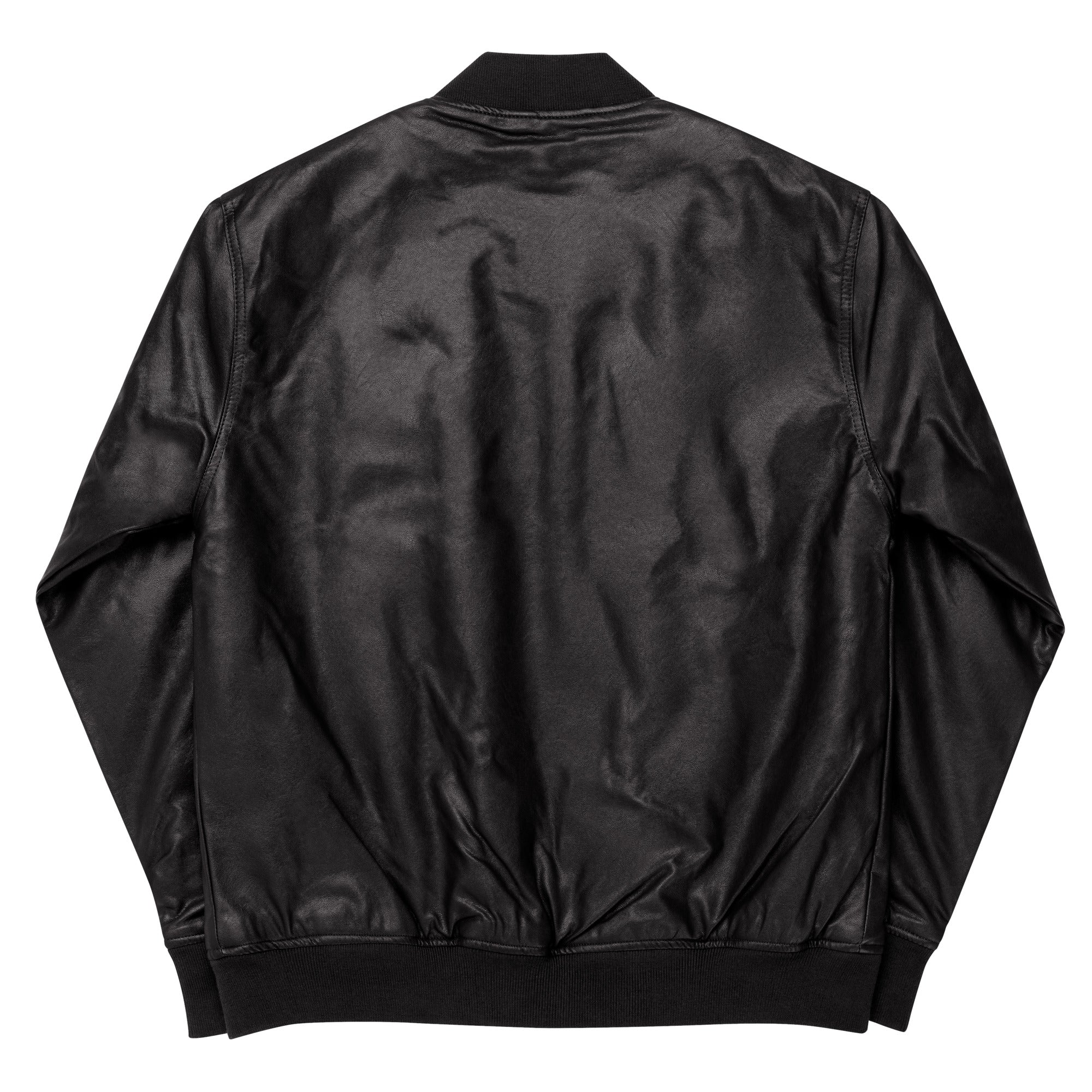 SKM Black Leather Bomber Jacket