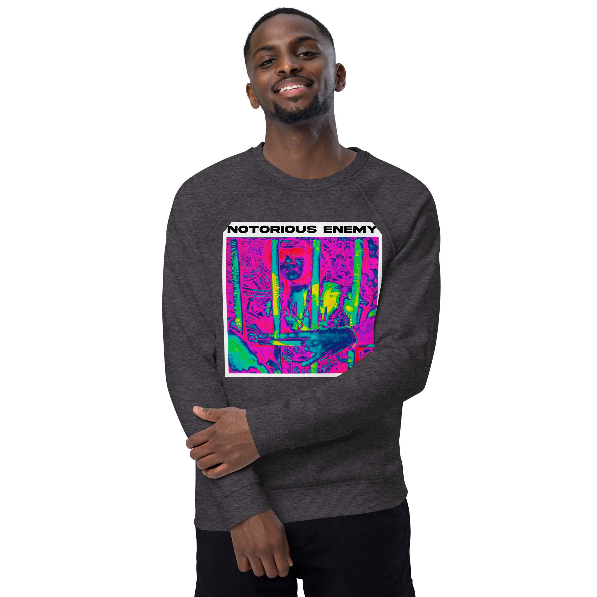 Notorious Enemy 1 organic raglan sweatshirt