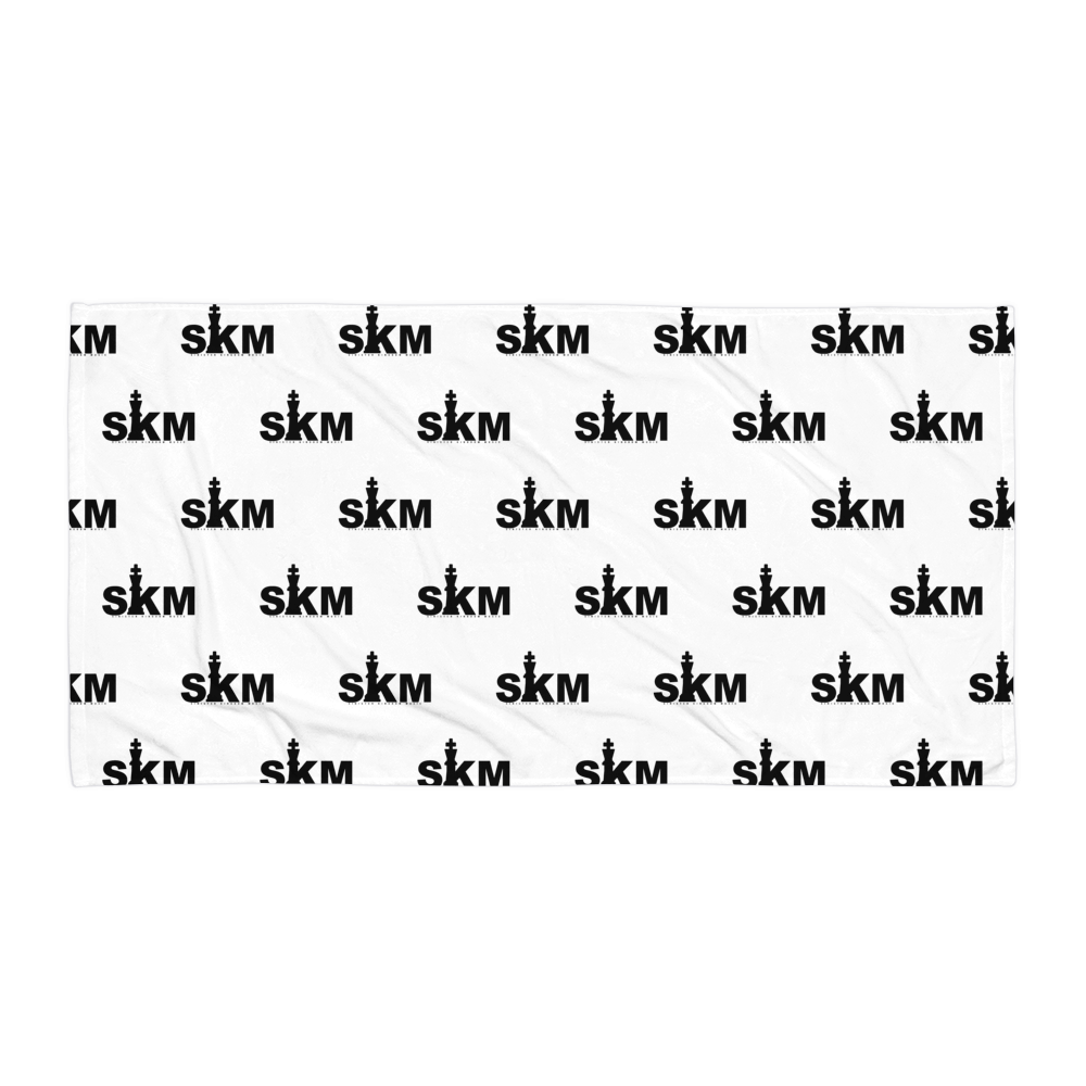 SKM Logo Print White Towel