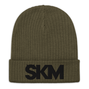 Open image in slideshow, SKM Logo Ribbed knit beanie
